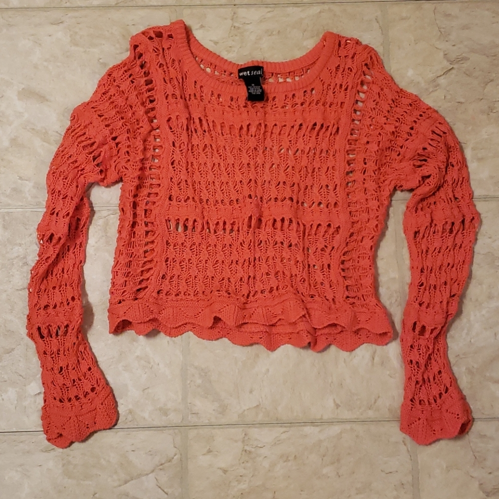 🔴 Cropped knit sweater
